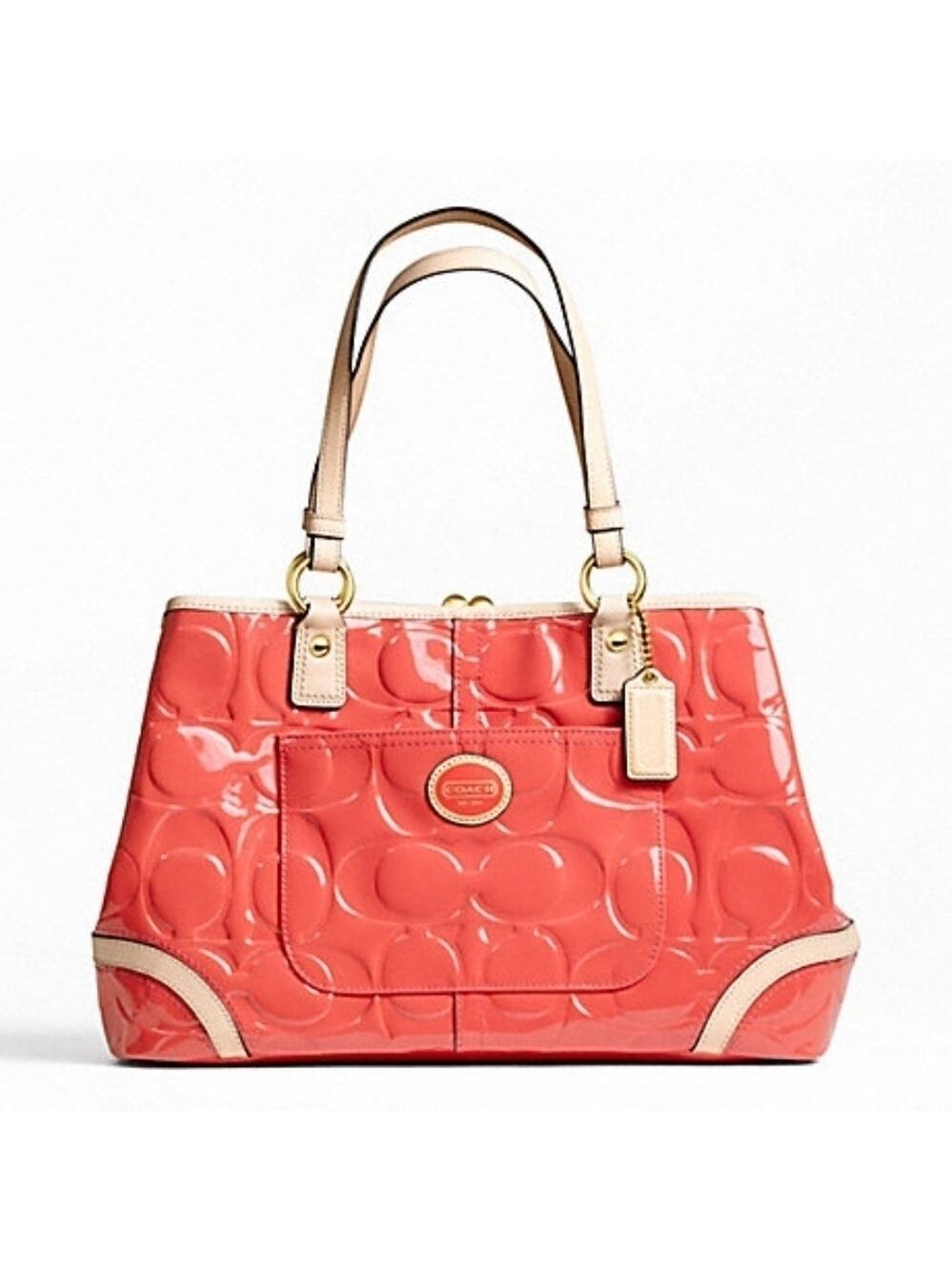 Coach F23722 Peyton Embossed Patent Framed Shoulder Bag